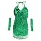 thumbnail image 3 of Vestido de baile Sunnimix latino con flecos verde, 3 of 8