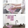 thumbnail image 5 of Spring Floral Kitchen Dish Towels for Drying Dishes Set of 2, Retro Watercolor Flowers Leaves Plants Purple Waffle Weave Microfiber Hand Tea Bathroom Towels Quick Dry & Absorbent Towel 15.7x23.6, 5 of 7