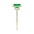 thumbnail image 3 of ANGARA Natural Thin Shank Cushion 1.25 ct Emerald Ring with Diamond Accents in 14K Yellow Gold for Women (Size-8x6mm) | May Birthstone, Anniversary, Jewelry Gift for Women | Natural Emerald Ring, 3 of 10