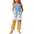 thumbnail image 2 of Letdown Boys Girls Bib Overalls Pants Loose Romper Adjustable Straps Ice-Cream Clothes Jumpsuit with Pockets Kids Summer Outfit 5-14 Years, 2 of 3