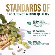 Ashwagandha Supplements - Premium Ashwagandha Capsule for Women & Men, Natural Antioxidant Support Ashwa Root Extract, Extra Strength Calm Support with Black Pepper, Vegan - USA Bottled, 180 Capsules