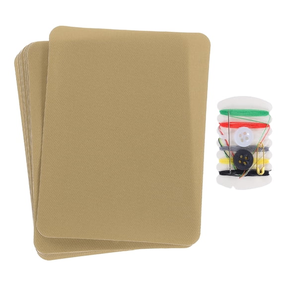 8 Pcs Iron on Patches with Sewing Kit 4.9"x3.7" Patches for Clothes Iron on Patches for Jeans, Bags Khaki