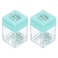 thumbnail image 1 of Soporte de clip de papel magnético Uxcell, 2 piezas organizador de clips de papel de gran capacidad para escritorio, verde, 1 of 6