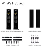 Fluance Signature HiFi 3-Way Floorstanding Tower Speakers with Dual 8 Woofers for 2-Channel Stereo Listening or Home Theater System - Black Ash/Pair (HFF)