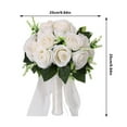 thumbnail image 2 of Wedding Bouquets for Bride Bridesmaid Bouquet Ivory Bridal Bouquet Artificial Roses for Wedding Church Home Decoration, 2 of 7