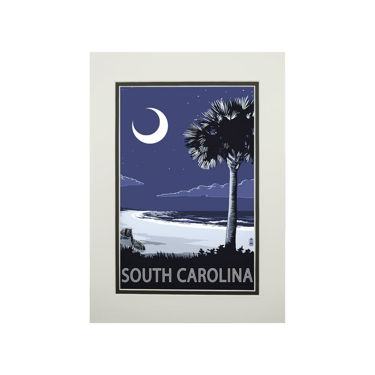 South Carolina, Palmetto Moon, Lantern Press Artwork 