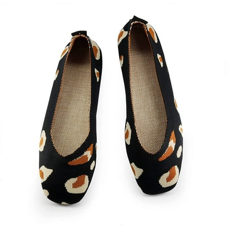 

Women Flat Shoes Knitted Lightweight Slip-on Loafers Breathabel Soft Comfortable Ballet Flats