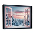 thumbnail image 3 of Designart "Winter Forest Scenery from Window I" Oversized Landscapes Framed Wall Art - Traditional White Winter Landscape Entryway Framed Wall Art Print, 3 of 7