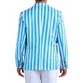 thumbnail image 3 of INSPIRE CHIC Striped Blazers for Men's Peak Lapel Sports Coat Double Breasted Business Stripes Suit Jacket XL Blue White, 3 of 6