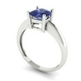 thumbnail image 2 of Solitaire Engagement Ring for Women - 1.5ct Simulated Tanzanite in 18K White Gold Promise Ring, 2 of 6