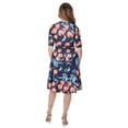 thumbnail image 5 of Womens Floral Elbow Sleeve Swing Dress, 5 of 5