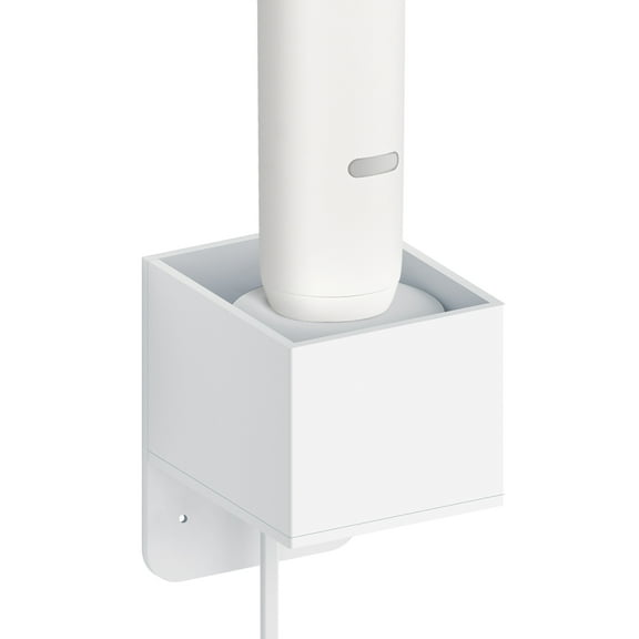 Linkidea Wall Mount Electric Toothbrush Charger Holder with Cable Organizer, Self-Adherent Powered Tooth Brush Stand Compatible with Oral-B iO Series 7/8/9 Round Charger Only