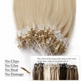 thumbnail image 3 of Benehair Russian Remy 100% Human Hair Extensions Nano Beads Micro Ring Hair Tip 100% Real Remy Hair Extension Micro Link Bonds 1g/Strand 50g Blonde Soft/Natural, 3 of 13