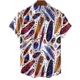 thumbnail image 4 of Camisetas con gráficos de plumas de pájaro para hombres, ropa con estampado 3D, camisas hawaianas de playa, camisetas de manga corta Y2k, ropa vintage, blusa con solapa, 4 of 5
