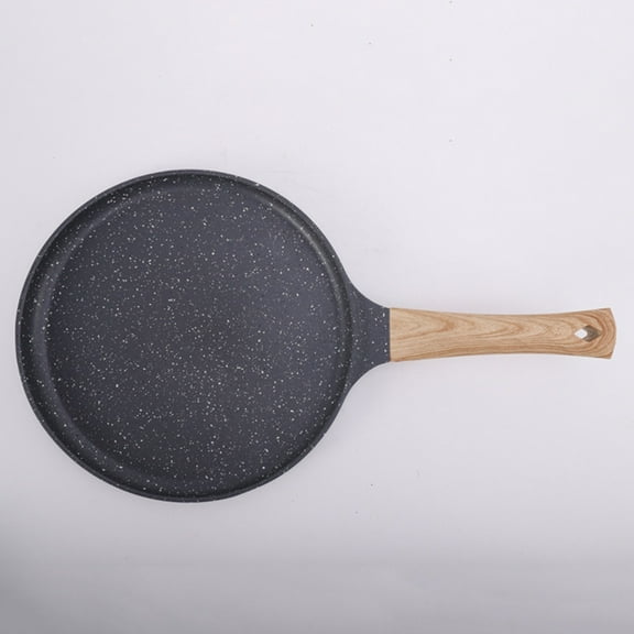 Nonstick Crepe Pan With Spreader 11.4 Inch Natural Ceramic Coating Dosa Pan Pancake Flat Skillet Tawa Griddle With Stay Cool Handle Induction Compatible PFOA (White)/ Pizza Non-Stick Pan Black 28Cm