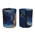 thumbnail image 2 of Wukai Navy Blue Marble Print Car Trash Can - Easy to Clean Hanging Garbage Bin - Removable Liner - Leak-Car Garbage Can - Waterproof Trash Can for Car and SUV, 2 of 7