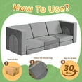 thumbnail image 4 of 13 Pcs Toddler Sofa for Kids, Linor Modular Kids Couch for Playroom, Kids Play Couch for toddlers 1-3, Kids Sofa Couch, Kids Modular Play Couch, Grey, 4 of 8