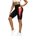 thumbnail image 2 of Inleife Womens High Waist Yoga Shorts Color Block Biker Shorts With Side Pockets Tummy Control Workout Leggings, 2 of 6