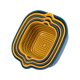 thumbnail image 1 of Paquete de 6 coladores, cesta coladora de plástico de doble capa con asas, apilable, ahorra espacio, cesta de almacenamiento para lavar, drenar, pasta, frutas, verduras, arroz, verde y amarillo, 1 of 5
