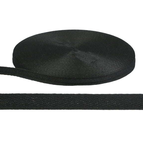 Uxcell 55 Yards Cotton Twill Tape Ribbon, 1/2 Inch Herringbone Twill Tape Bias Ribbon Binding Tape or Sewing Hemming Binding Quilting Piping DIY Craft, Black
