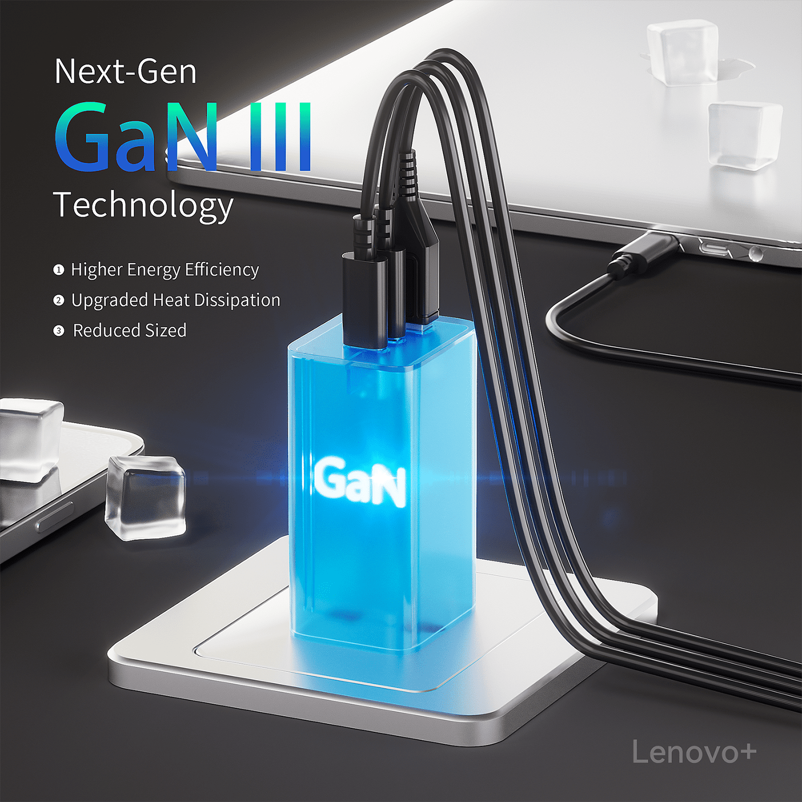 Wegear 65W USB-C Multi-Port GaN Charger Foldable Wall Charger, Fast Charging with Type C Cable, Black