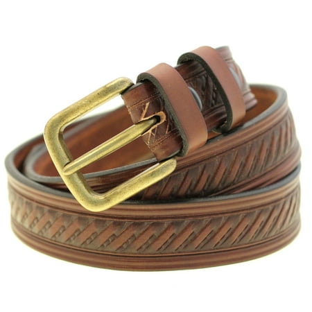 Embossed Brass Buckle - Made In USA 1 3/8