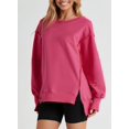 thumbnail image 3 of Sweats pour Femmes Col Rond Chute Légère Couleur Unie 2023 Mode Chaud Coupe Oversize Pulls, 3 of 6
