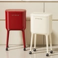 thumbnail image 3 of UFORU 16L Rolling Trash Can with 60 Trash Bags, No-Bend High-Leg Design,Lockable Wheels, Durable ABS & PP Construction for Kitchen and Living Room Storage, 3 of 10