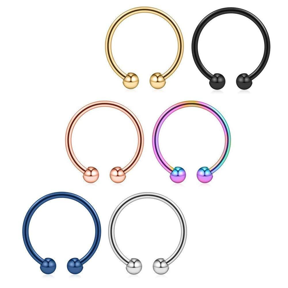 Non-Piercing 316L Surgical Steel Fake Clip On Earrings Nose Hoop Ring Body Jewelry Piercing