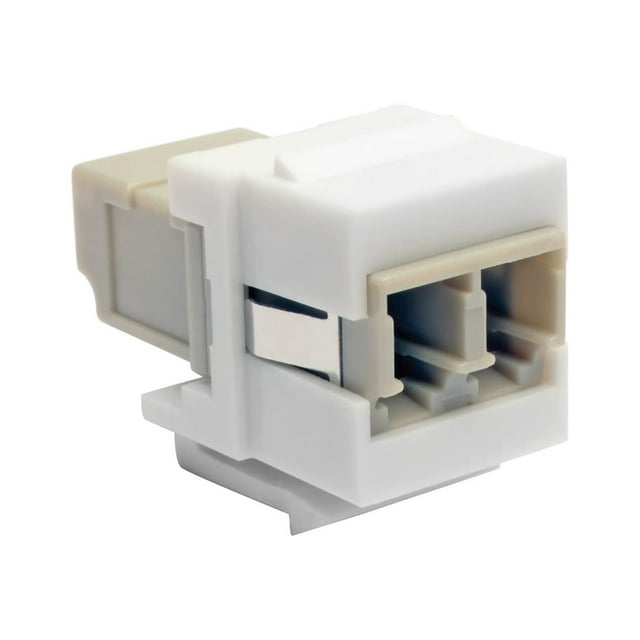 Tripp Lite Duplex Multimode Fiber Coupler--- Keystone Jack--- LC to LC--- White (N455-000-WH-KJ)