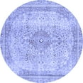 thumbnail image 1 of Ahgly Company Machine Washable Indoor Round Abstract Blue Modern Area Rugs, 7' Round, 1 of 4
