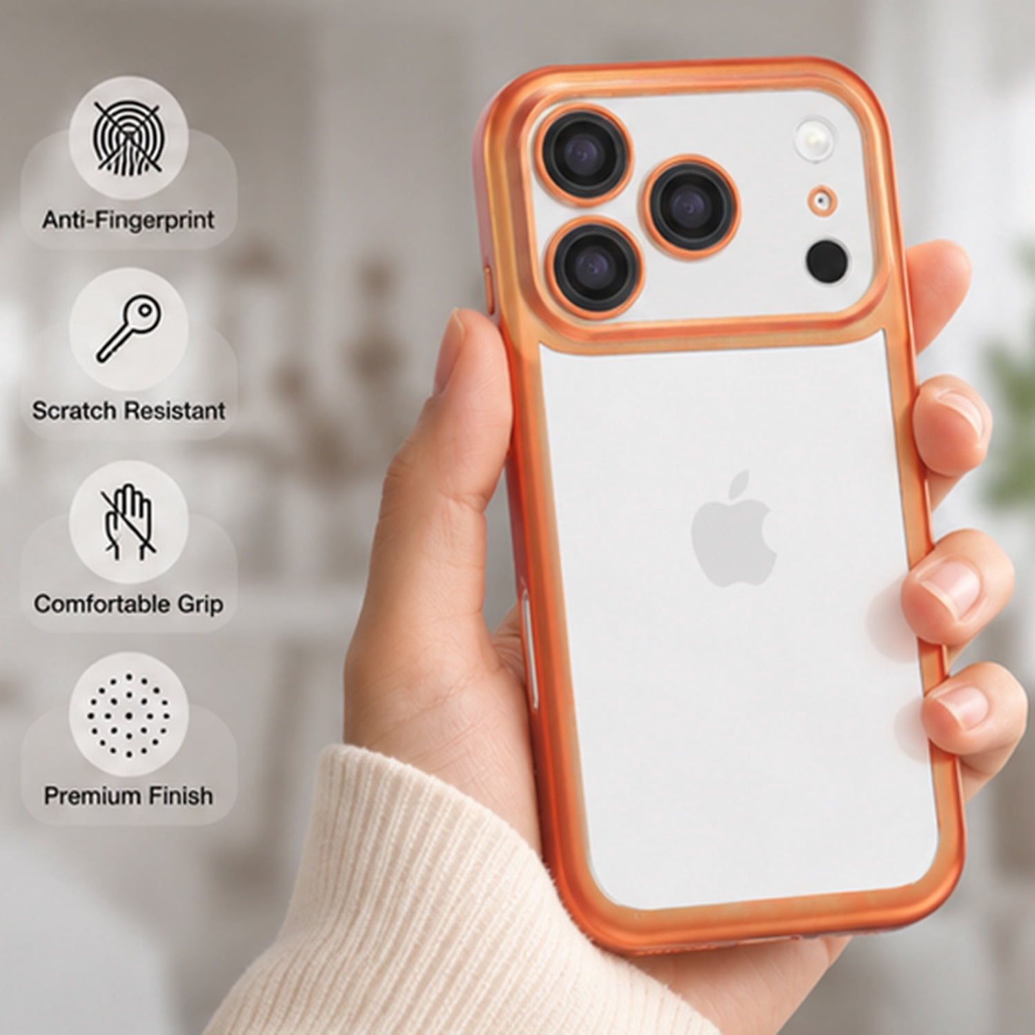 Frosted Transparent Matte Case with Lens Protection for iPhone 17 Pro Max