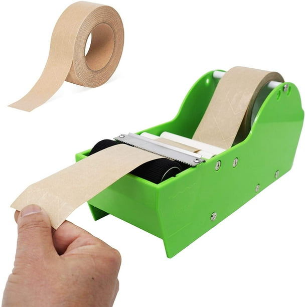 Water Activated Tape Dispenser and Gum Tape Set Easily Wet/Cut Kraft