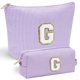 thumbnail image 1 of YOOLIFE - Neceser de maquillaje personalizado con inicial morada - Ideal para mamá, maestra, amiga, novia, esposa, regalo de cumpleaños, 1 of 5