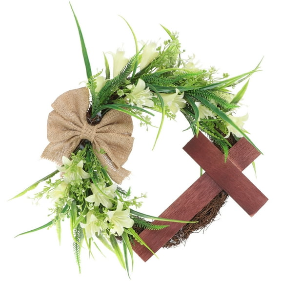 unbranded  Cross Garland Wreaths for Front Door Welcome Home Decorations
