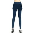 thumbnail image 1 of WLJ Women Solid Color High Waist Two-in-One Yoga Leggings With Pockets, 1 of 4