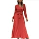 thumbnail image 2 of Vestido largo plisado de una línea,Vestido largo de mujer V Vestido largo de mujer Vestido de una línea Durabilidad mejorada, 2 of 5