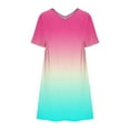 thumbnail image 3 of BangWanChi Sundresses for Women Clearance Women's Solid Color Summer Short Sleeved Dress, 3 of 4