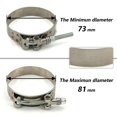 thumbnail image 1 of 1 Pc 2.0" 2.25" 2.5" 2.75" 3.0" 3.25" 3.5" 4.0" T-Bolt Exhaust Clamp Inlet Turbo Exhaust Intercooler Silicone Connector~12229, 1 of 1