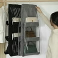 thumbnail image 5 of piezas, almacenamiento de bolsos, versión mejorada, almacenamiento de bolsos, 6 bolsillos grandes, almacenamiento de bolsos, gris, almacenamiento de bolsos, compartimento transparente, bolso de mano, 5 of 5