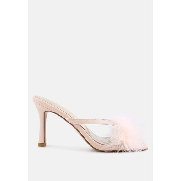 Honeybear Feather Detail Slip-On Sandals