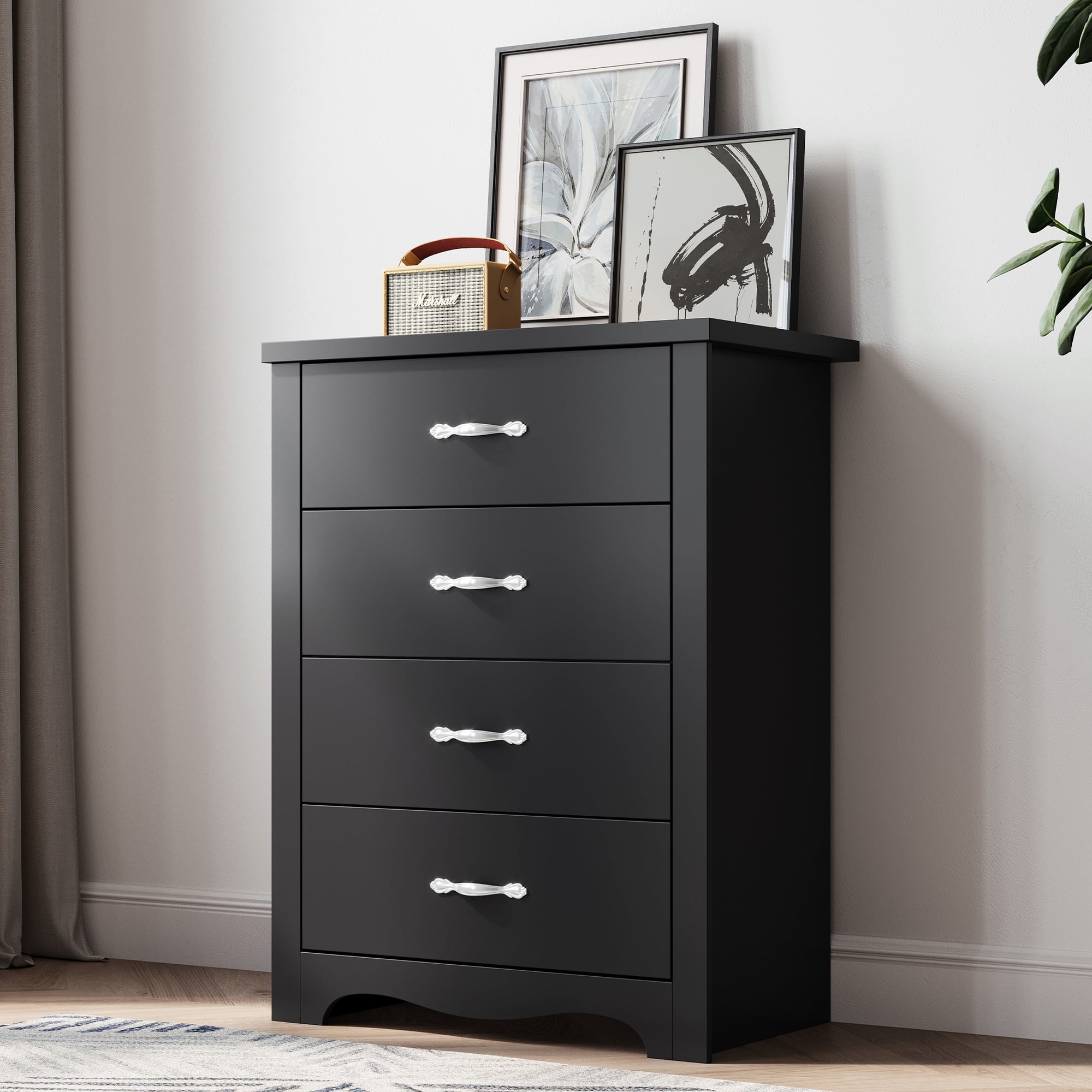 LINSY HOME Dressers for Bedroom, 4 Drawers Chest, Nursery Dresser
