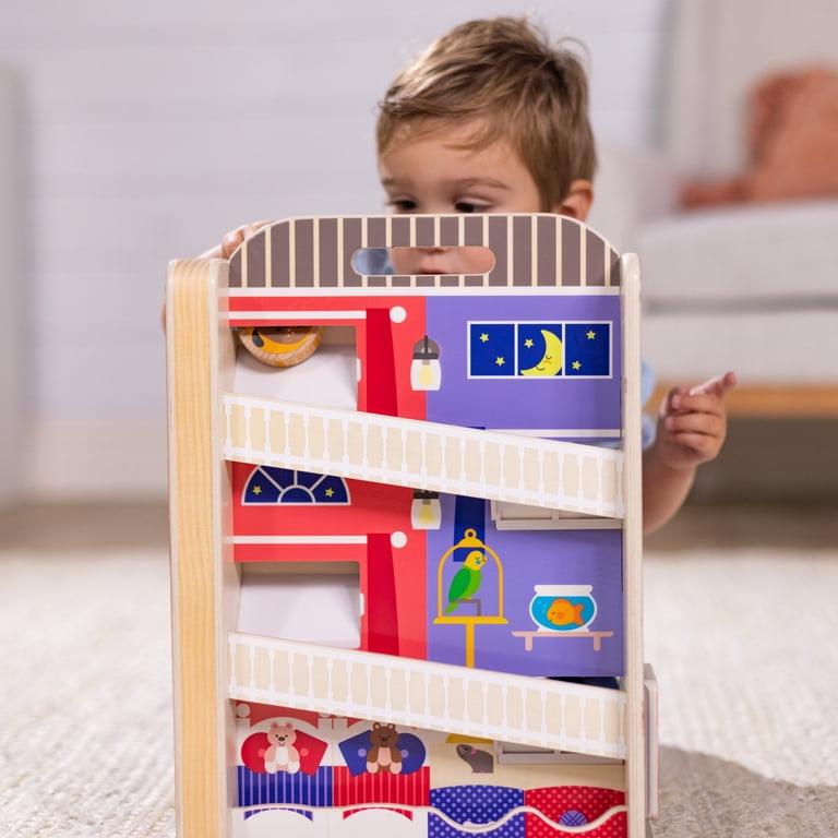 Melissa & Doug GO Tots Wooden Town House Tumble, 6 Disks photo 2