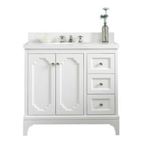 Water Creation Queen 36" Wood Single Bathroom Vanity in Pure White