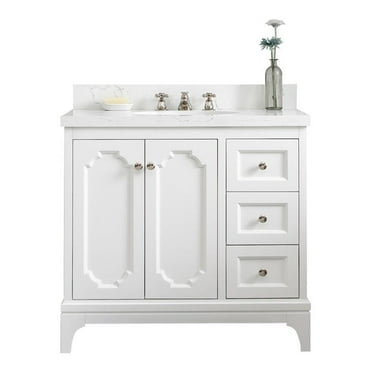 Water Creation Queen 36" Wood Single Bathroom Vanity in Pure White