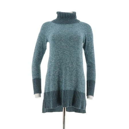 Isaac Mizrahi SOHO Varigated Rib Turtleneck Sweater Tunic