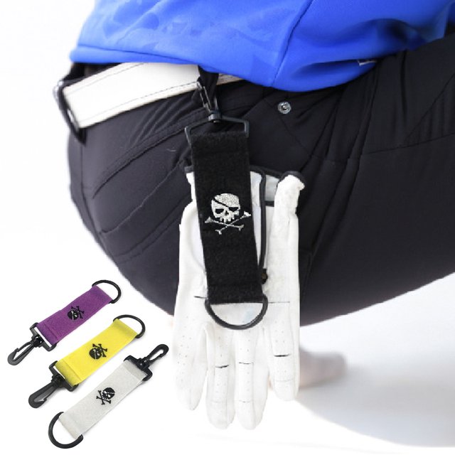 Meileang Serviette de Golf Mousqueton Résistant à l'Usure Portable Finition Soignée Pratique Ultra-Léger Fixer Polyester Serviette de Golf Mousqueton Crochet Accessoires Extérieurs