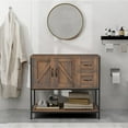 thumbnail image 2 of FULLWATT 36"Bathroom Vanity With Single Sink Combo, Modern Bathroom Sink Cabinet With 2 Drawers and a Tip-Out Drawer, Freestanding Bathroom Vanities with Ceramic Sink,Solid Wood Frame, 2 of 12