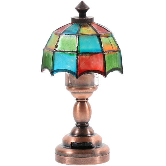 MIANGASTORE Desk Lamp Turkish Mosaic Table Lamp Light Desktop 1: 12 Miniature Bedside Lamp Miniature Shape Lampshade Accessories