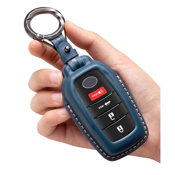 for Toyota Key Fob Cover Leather Car Key Fob Case Keychain Compatible for Venza Tundra Rav4 Prime Sienna Corolla Cross Crown Hilux Key Holder